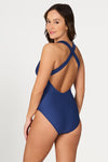 Blue Gamma Texture Lena One Piece Swimsuit