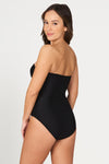 Black Gamma Texture Luka Bandeau One Piece Swimsuit