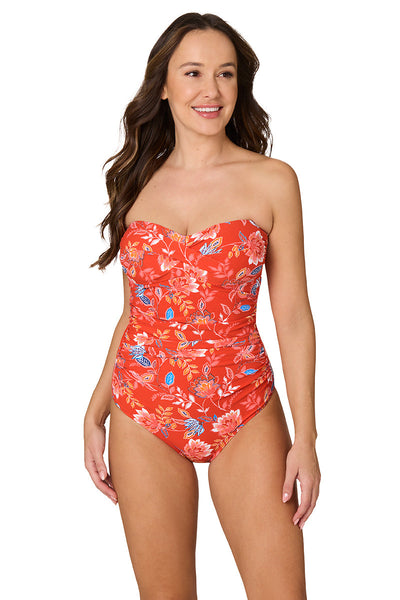 Peonies Jacinta Bandeau One Piece Swimsuit by Nip Tuck Swim Online, THE  ICONIC