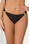 Black Foil Pique Dulcie Bikini Bottom