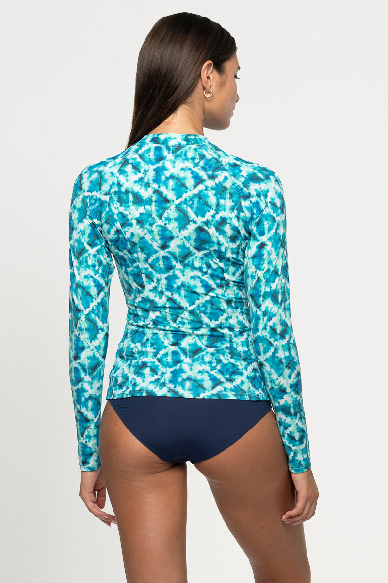 Blue Celestial Waters Yolanda Longsleeve Full Zip Sun Top