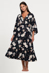 Evening Shadow Corrimal Maxi Dress