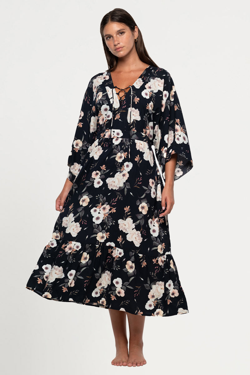 Evening Shadow Corrimal Maxi Dress