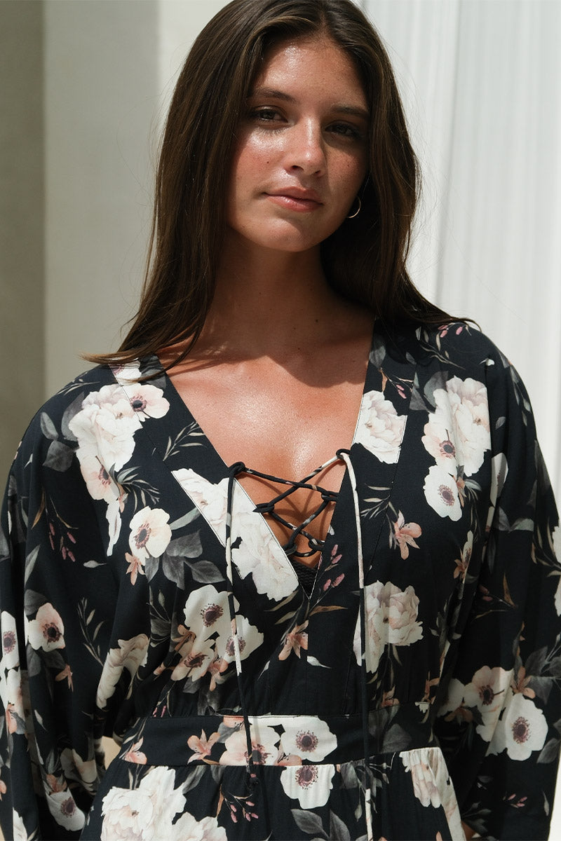 Evening Shadow Corrimal Maxi Dress