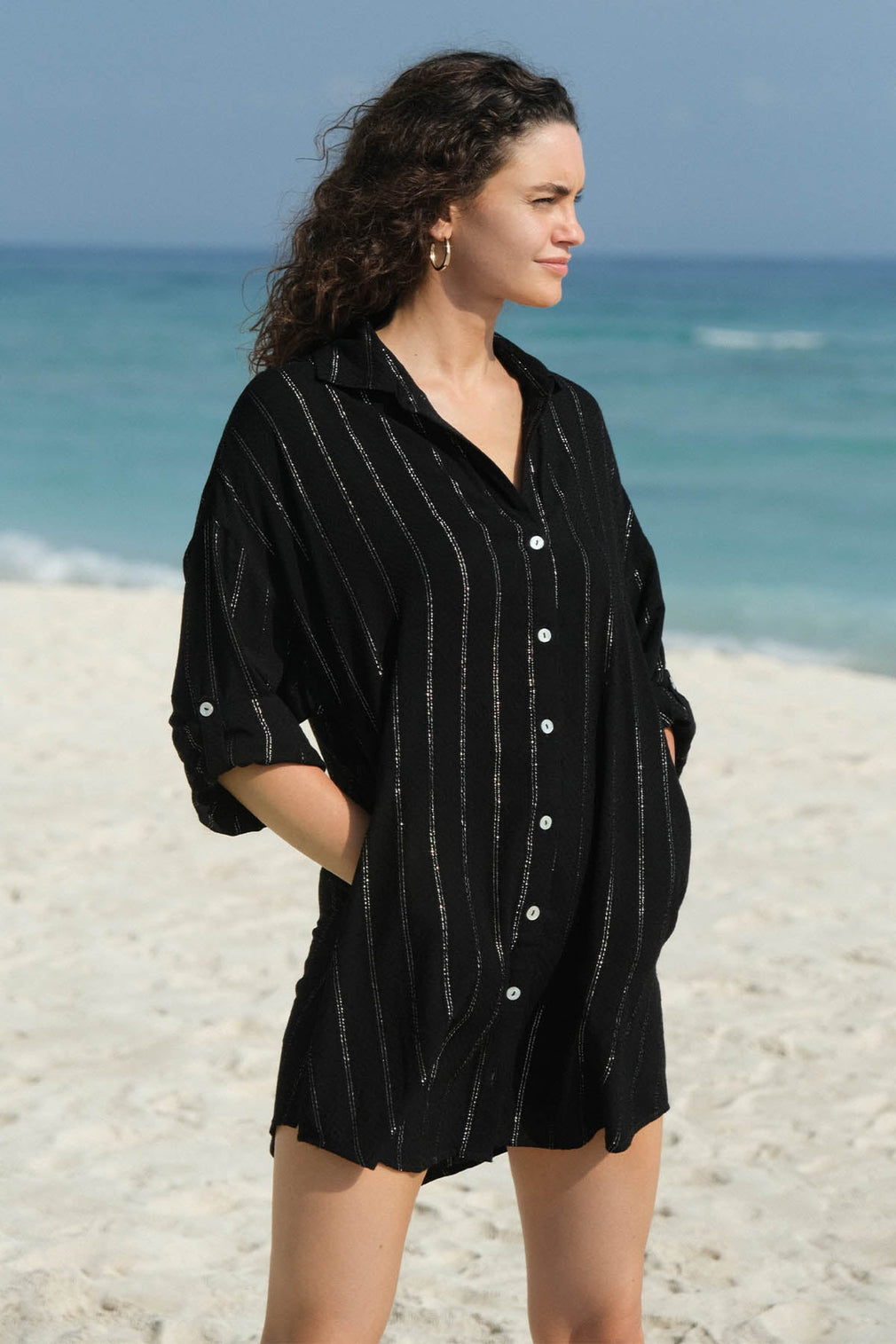 Black Cassandra Bronte Beach Shirt