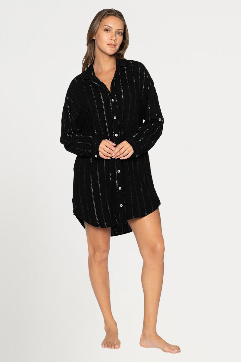 Black Cassandra Bronte Beach Shirt