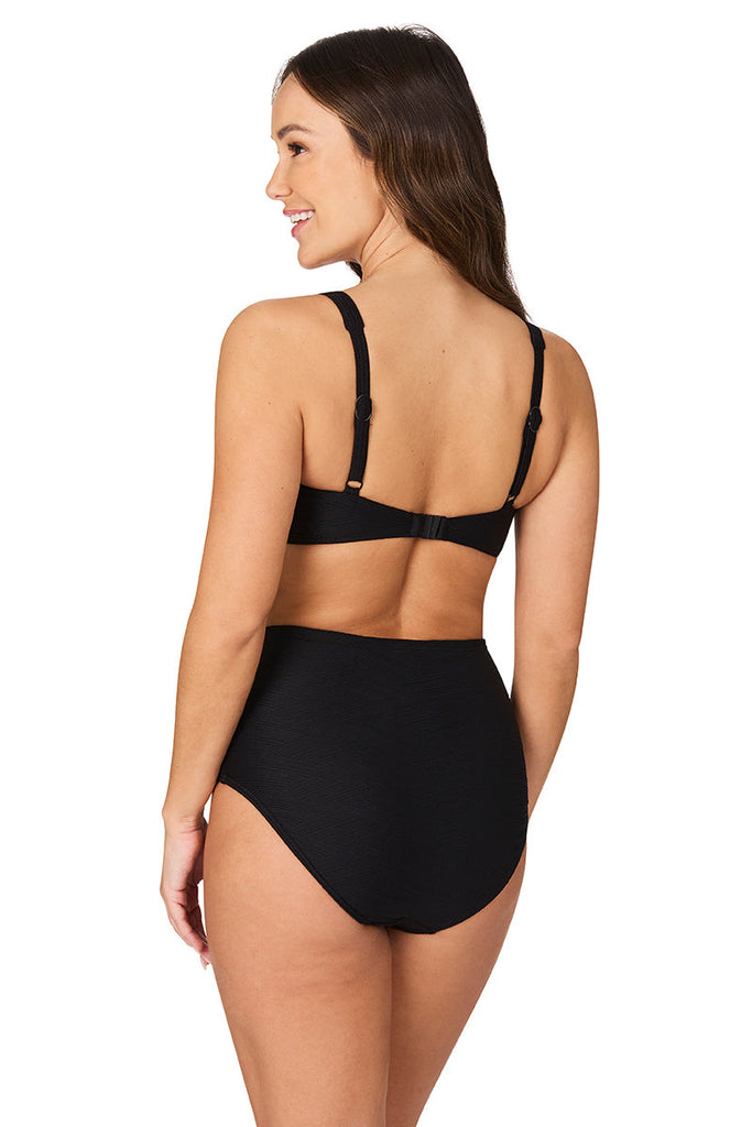 Black Gamma Texture Marilyn Bikini Bottom - Nip Tuck Swim US