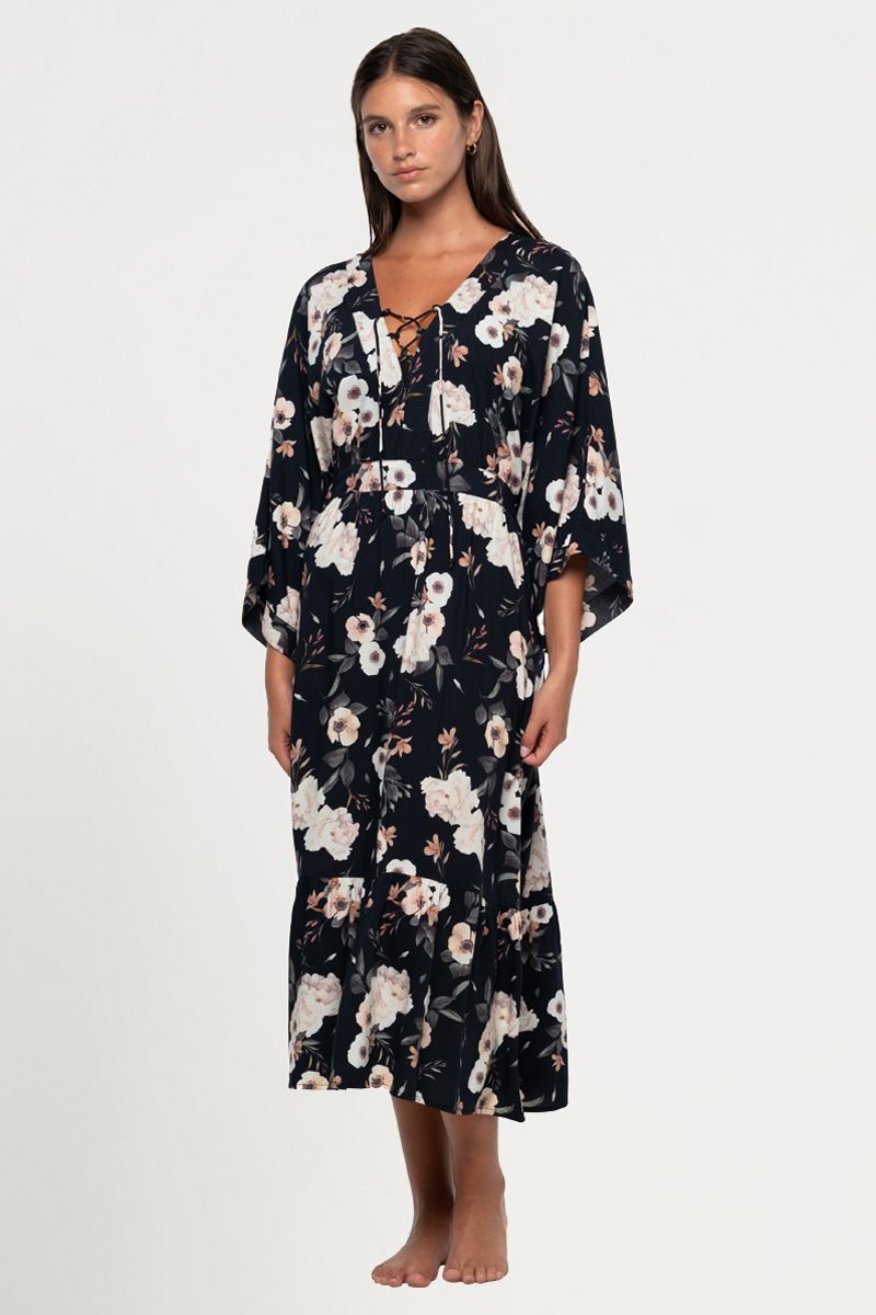 Evening Shadow Corrimal Maxi Dress