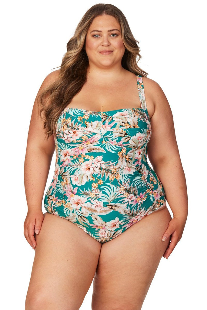Teal Hanalei Bay Joanne Twist Front Tummy Control Curve One Piece Swimsuit - Final Sale - Nip Tuck Swim Australia
