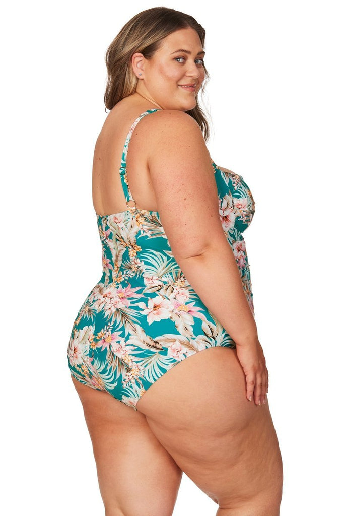 Teal Hanalei Bay Joanne Twist Front Tummy Control Curve One Piece Swimsuit - Final Sale - Nip Tuck Swim Australia