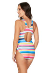 Poolside Stripes Chlorine Resistant Dawn One Piece Swimsuit - Final Sale (DNPL SIERRA) - Nip Tuck Swim US